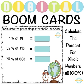 Preview of Percent Calculation For Whole Numbers - Till 100% - Boom Cards™