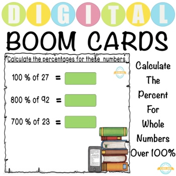 Preview of Percent Calculation for Whole Numbers - Over 100% - Boom Cards™