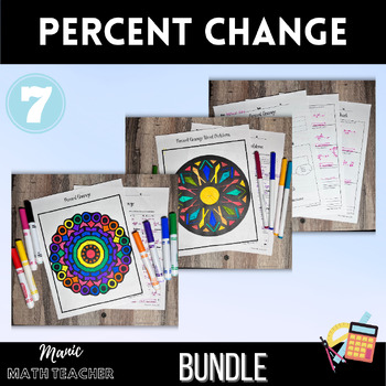 Preview of Percent Change Bundle - Lesson & Color By Number