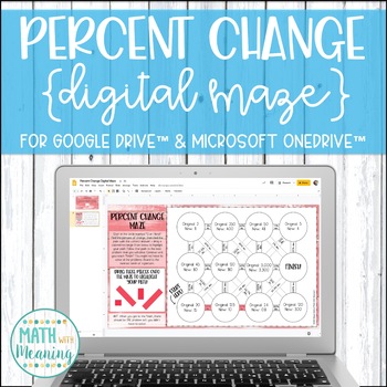 Preview of Percent of Change DIGITAL Maze Activity for Google Drive and OneDrive