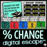 Percent Change Digital Math Escape Room Activity