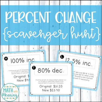 Preview of Percent of Change Scavenger Hunt Activity - Percent Increase and Decrease