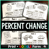 Percent of Change Task Cards Activity - print and digital