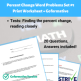 Percent Change Word Problems - Set 1 Worksheet and Goforma