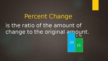 Preview of Percent Change aka Relative Change -PowerPoint (w/ free video)
