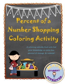 Preview of Percent Coloring Activity:  Sales Tax, Discount, Interest, Percent of Change