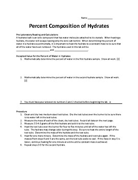 percent composition of hydrates