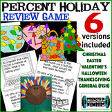 Percent Cooperative Review Game - 6 Versions for Holidays