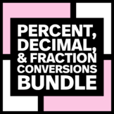 Percent, Decimal, & Fraction Conversions Poster and Foldab