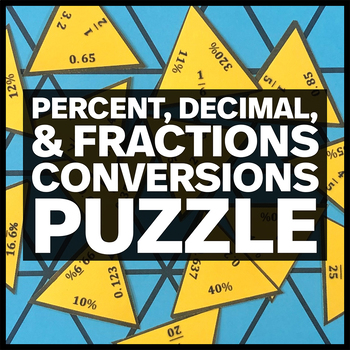 Preview of Percent Decimal and Fraction Conversions Puzzle - Fun Math Activity