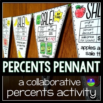 Preview of Percent Discounts Math Pennant Activity
