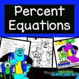 Percent Equation Coloring Book Math