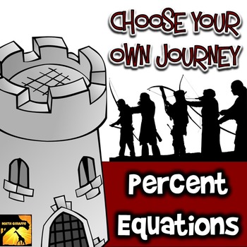 Preview of Percent Equations: "Choose Your Own Journey" Book