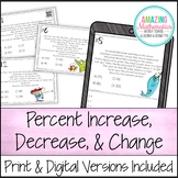 Percent Increase and Decrease Task Cards - PDF & Digital
