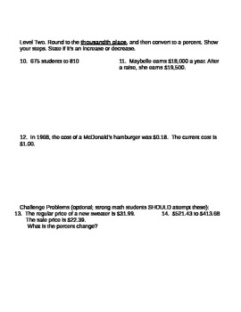 Percent Increase and Decrease by Shawna H | Teachers Pay Teachers