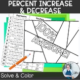 Percent Increase and Decrease Solve and Color TEKS 7.4d Ma