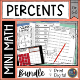 Percent Math Activities Bundle Puzzles & Riddles - No Prep