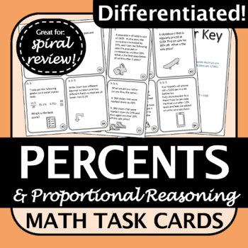 Preview of BC Math 8 Percent Task Cards | Versatile, Differentiated, Engaging Resource