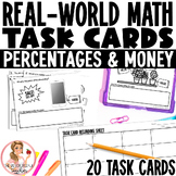 Percent & Money Printable Task Cards  | Real-World Math