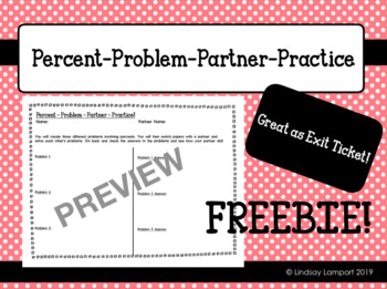 Preview of Percent-Problem-Partner-Practice