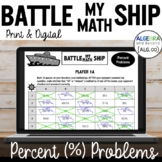 Percent Problems Activity | Battle My Math Ship Game | Pri