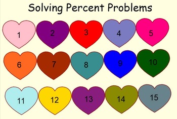 Preview of Percent Problems Heart Themed