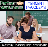 Percent Problems Partner Worksheet and Puzzle