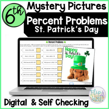 Preview of Percent Problems St Patrick's Day Mystery Picture