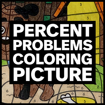 Preview of Percent Problems Coloring Worksheet - Fun Middle School Math Activity