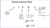 Percent Problems and Simple Interest Study Guide/Cheat Sheet