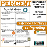 Percent Proportion & Equation Distance Learning Practice G