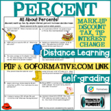 Percent Review Word Problems Distance Learning Practice GO
