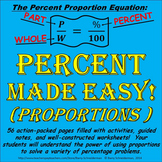 Percent Proportion Unit - Teaching Percentages Using Proportions