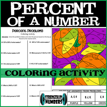 Preview of Percent Proportions/Equations Fall Pumpkin Coloring Interactive Notebook