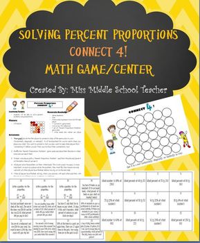 Preview of Percent Proportions Game/Math Center