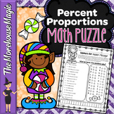 PERCENT PROPORTIONS COMMON CORE MATH PUZZLE, HOLIDAY MATH