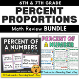 Percent Proportions Math Word Problems Review Bundle for G