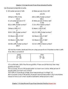 using proportions to solve percent problems worksheets
