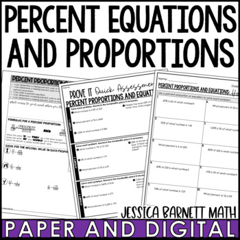 Preview of Percent Proportions and Equations Guided Notes Homework Warm Ups Exit Tickets