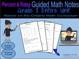 Percent, Ratio & Rates Unit | Grade 8 Math | Guided Math Notes