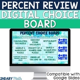 Percent Review Digital Choice Board (Bundle of Activities)