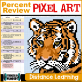 Percent Review Tiger PIXEL ART Distance Learning Google Sheets