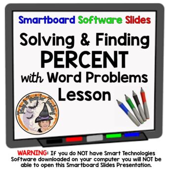 Preview of Solving Percents Smartboard Slides Lesson Word Problems Finding Percent
