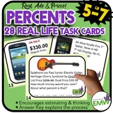 Percent Task Cards Activity with Real Life Ads and Prices