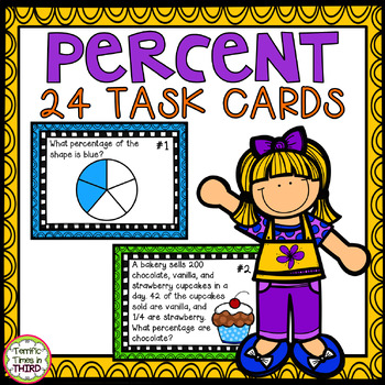 Preview of Percent Task Cards: Finding Percent of a Number and Fraction