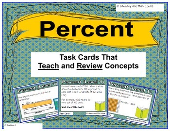 Percent Task Cards (Task Cards That Teach and Review Math 