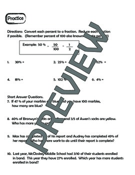 unit percents homework 6