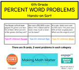 Percent Word Problem Sort