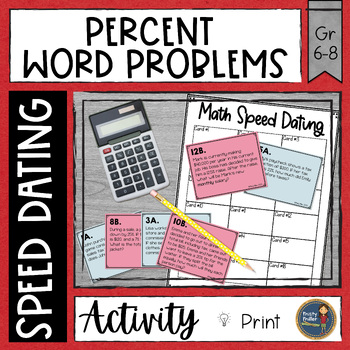 Preview of Percent Word Problems Math Speed Dating - Task Cards