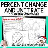 Percent and Unit Rate Christmas Math Activity | Coloring W